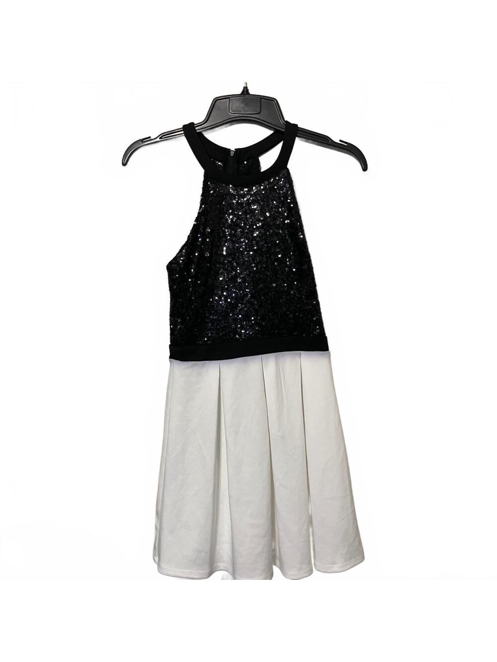 B.Darlin Women's Twee Black White Sequin Formal Cocktail Elegant Dress XS/S-New